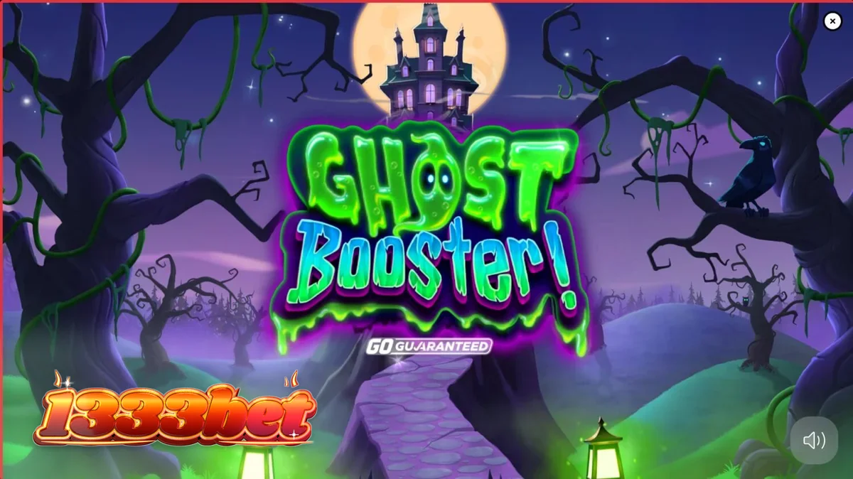 Ghost Booster slot game interface featuring whimsical ghosts and pumpkins